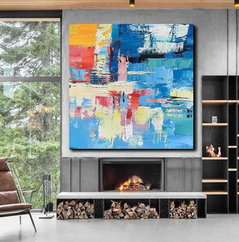 Simple Abstract Art, Simple Modern Wall Art, Abstract Paintings for Living Room, Hand Painted Canvas Painting