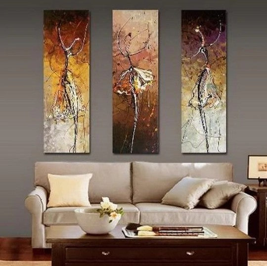 Ballet Dancer Painting, Bedroom Wall Art Ideas, Canvas Painting, Abstract Art, Abstract Painting, Acrylic Canvas Painting, 3 Piece Wall Art Paintings
