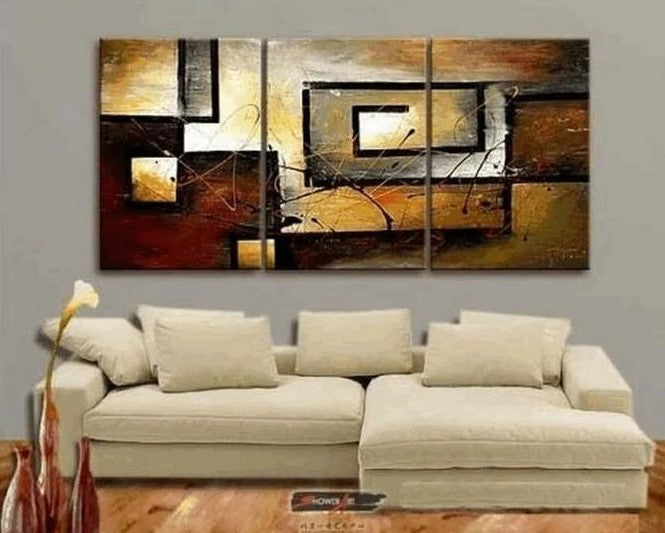 Living Room Wall Art, Simple Canvas Painting, Acrylic Abstract Painting, Simple Modern Art, 3 Piece Wall Art Paintings