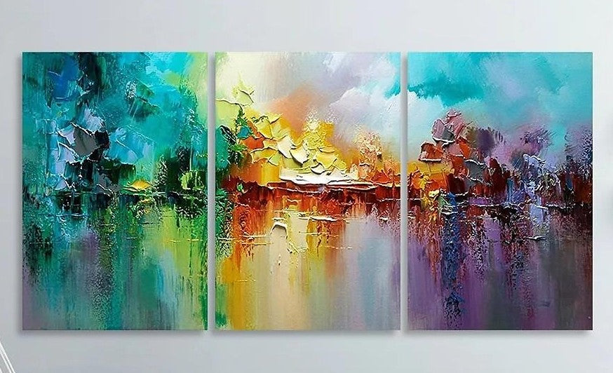 Heavy Texture Painting, Large Painting for Living Room, Palette Knife Painting, Acrylic Painting on Canvas