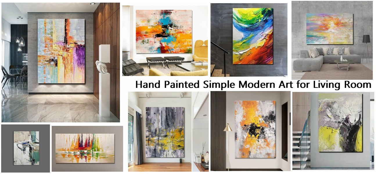Simple Modern Art, Modern Paintings for Living Room, Abstract ...