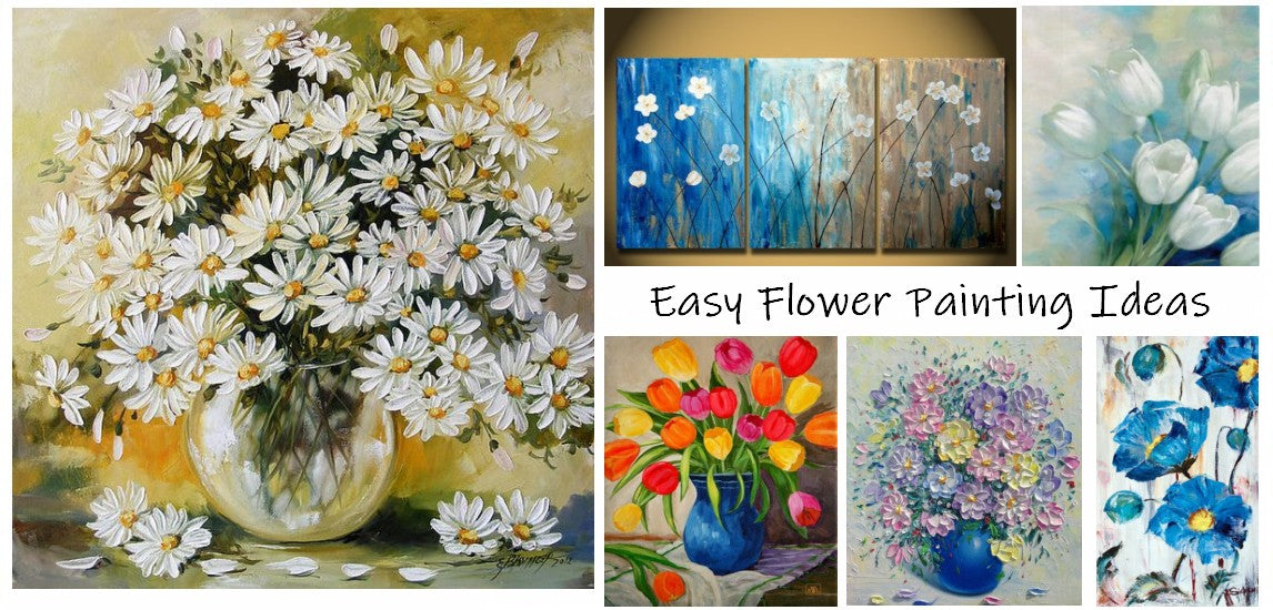 Easy Flower Painting Ideas for Beginners, Acrylic Flower Painting Ideas for Beginners, Simple Abstract Flower Paintings, Beautiful DIY Flower Painting Ideas for Kids
