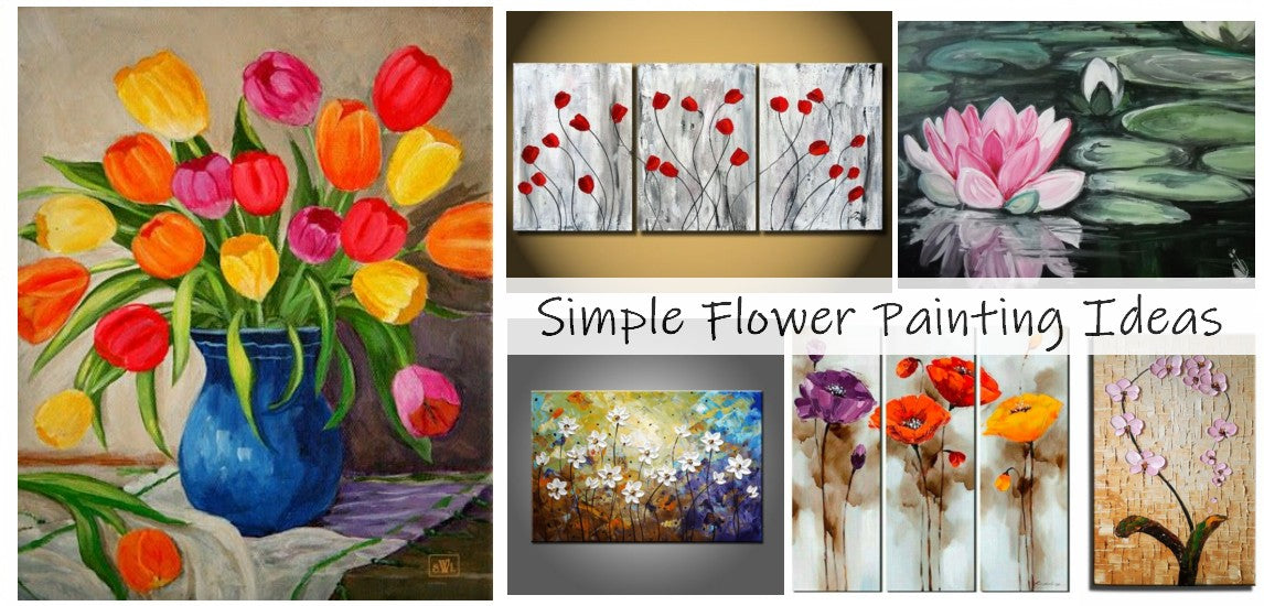 Easy Acrylic Flower Painting Ideas for Beginners, Simple Acrylic Flower Painting Ideas, Easy Flower Painting Ideas for Kids, Simple DIY Painting Ideas