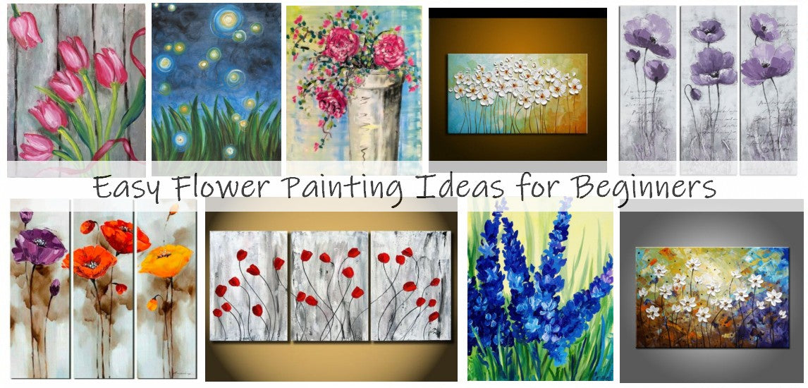 Easy Flower Painting Ideas for Kids, Easy Acrylic Flower Painting Ideas for Beginners, Simple Acrylic Flower Painting Ideas, Simple DIY Painting Ideas