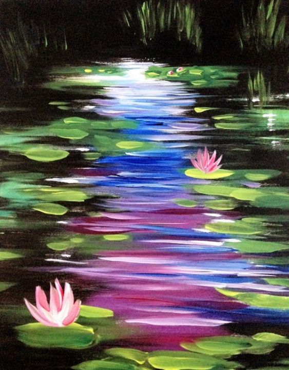 Easy Flower Painting Ideas for Beginners, Water Lily Flower Paintings, Easy Acrylic Flower Paintings, Simple Abstract Flower Painting Ideas, Easy Flower Oil Painting Ides for Kids