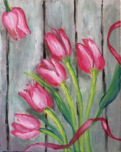 Easy Tulip Acrylic Flower Painting Ideas for Beginners, Simple Acrylic Flower Painting Ideas, Easy Flower Painting Ideas for Kids, Simple DIY Painting Ideas