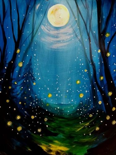 Easy Landscape Painting Ideas for Beginners, Moon Night Paintings, Lighthouse Painting, Easy Canvas Painting Ideas, Easy Acrylic Painting Ideas, Simple Oil Painting Ideas for Kids