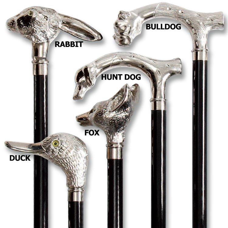 Nickel Animal Head Walking Sticks