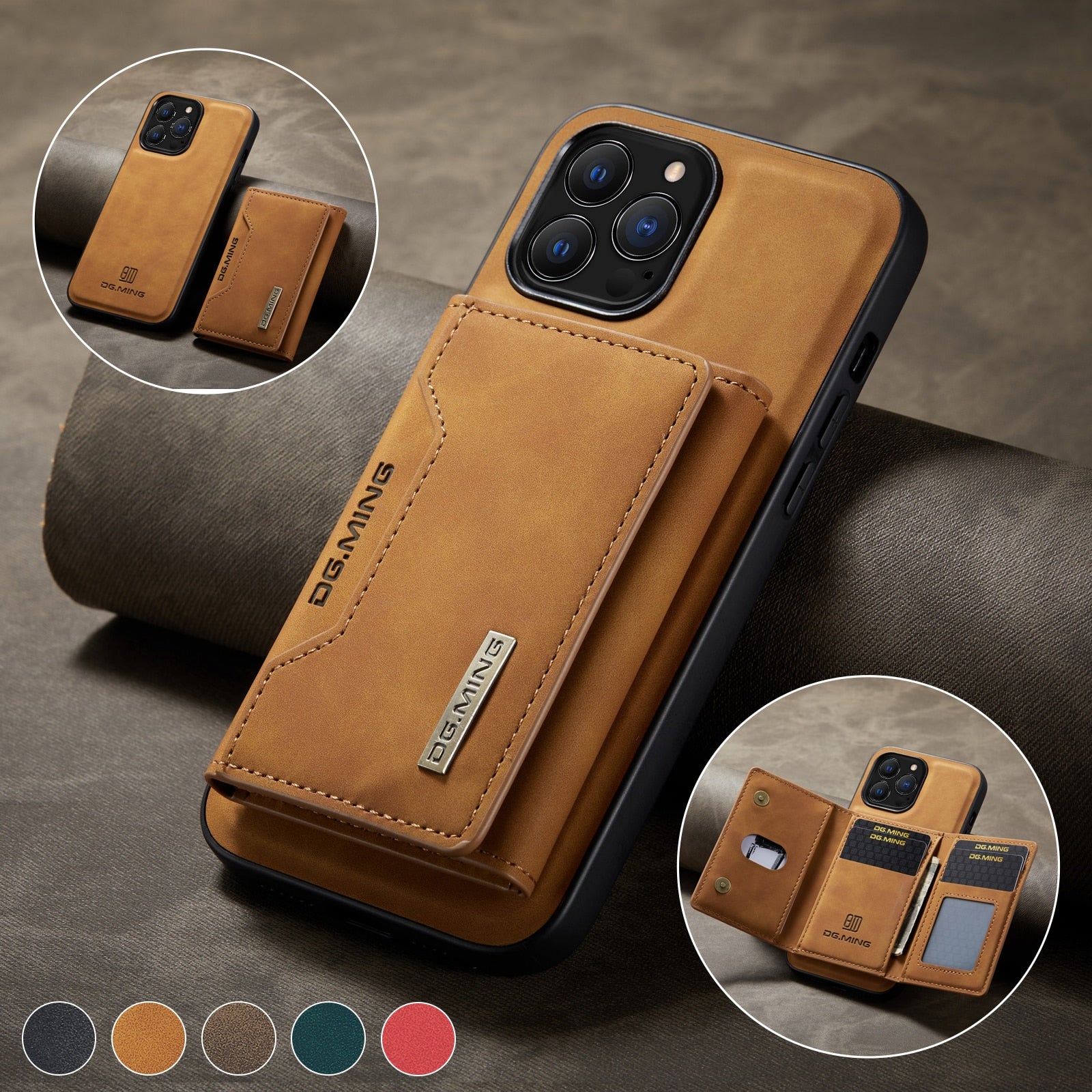 Detachable Magnetic Leather Case for iPhone with Wallet