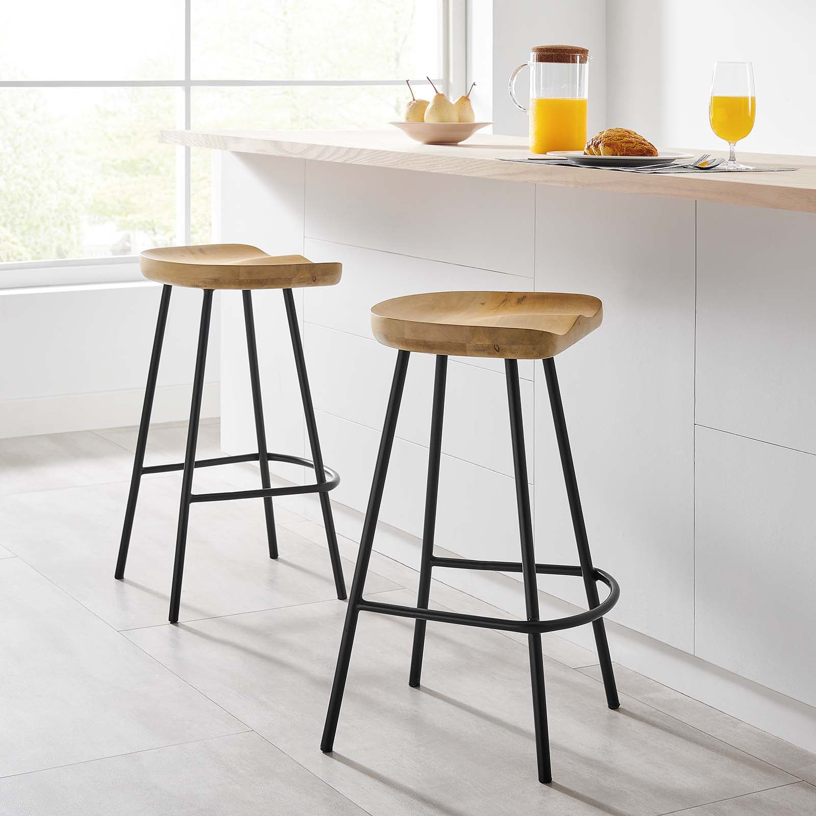 Concord Backless Wood Counter Stools - Set of 2 By Modway - EEI-6741