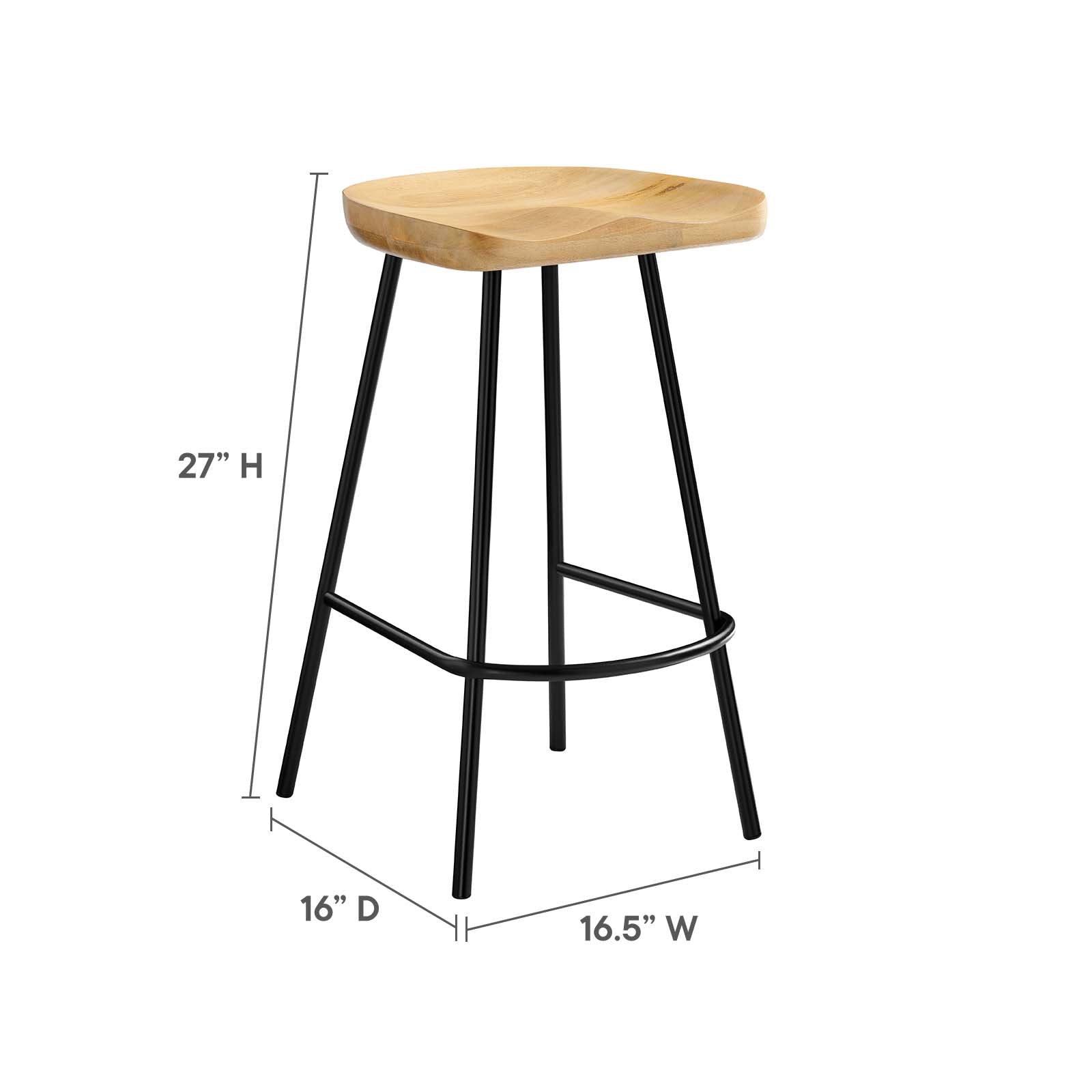 Concord Backless Wood Counter Stools - Set of 2 By Modway - EEI-6741