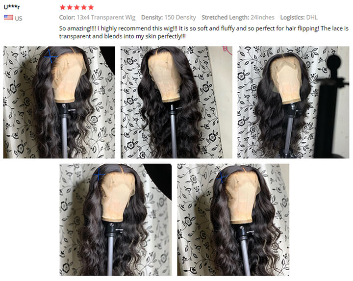 13X4 HD Undetected Transparent Swiss Lace Front Wig Brazilian Body Wave Human Hair Wigs