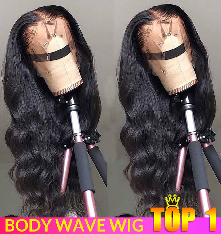 13X4 HD Undetected Transparent Swiss Lace Front Wig Brazilian Body Wave Human Hair Wigs