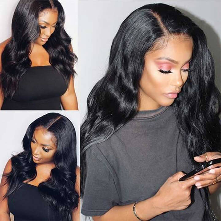 13X4 HD Undetected Transparent Swiss Lace Front Wig Brazilian Body Wave Human Hair Wigs