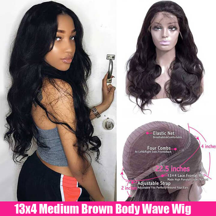 13X4 HD Undetected Transparent Swiss Lace Front Wig Brazilian Body Wave Human Hair Wigs