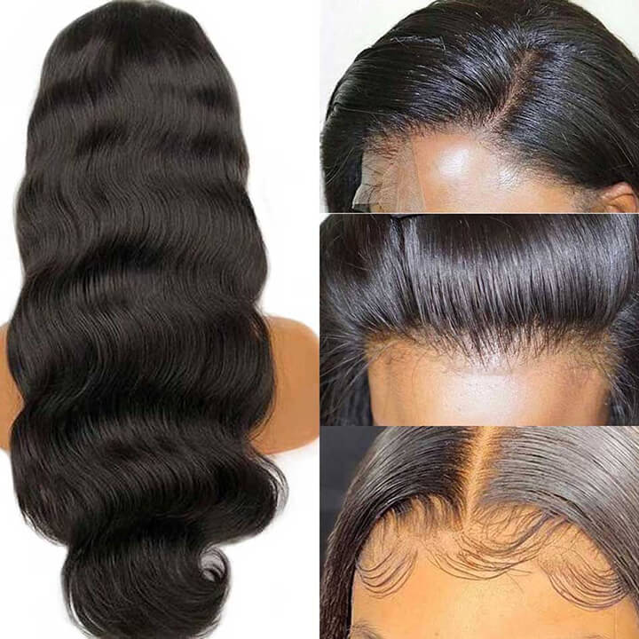 13X4 HD Undetected Transparent Swiss Lace Front Wig Brazilian Body Wave Human Hair Wigs
