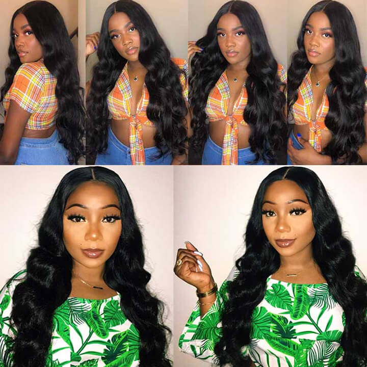 13X4 HD Undetected Transparent Swiss Lace Front Wig Brazilian Body Wave Human Hair Wigs