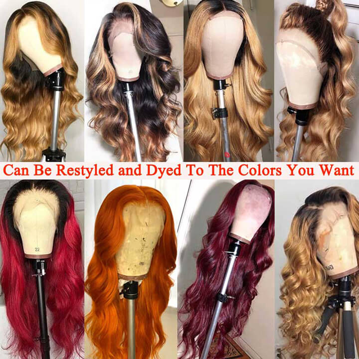 13X4 HD Undetected Transparent Swiss Lace Front Wig Brazilian Body Wave Human Hair Wigs