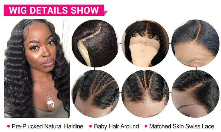 360 HD Transparent Swiss Lace Front Wigs Loose Deep Wave Human Hair Frontal Wigs For Black Women