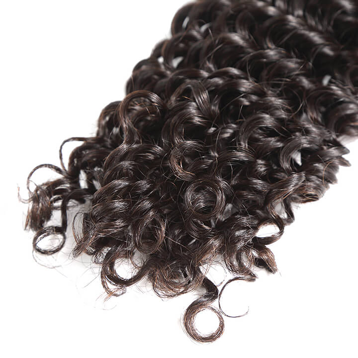 Deep Wave Bundles With Closure Brazilian Curly 100% Human Hair Bundles With Lace Closure