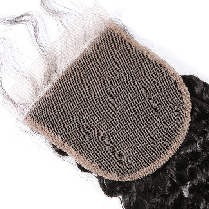 Deep Wave Bundles With Closure Brazilian Curly 100% Human Hair Bundles With Lace Closure