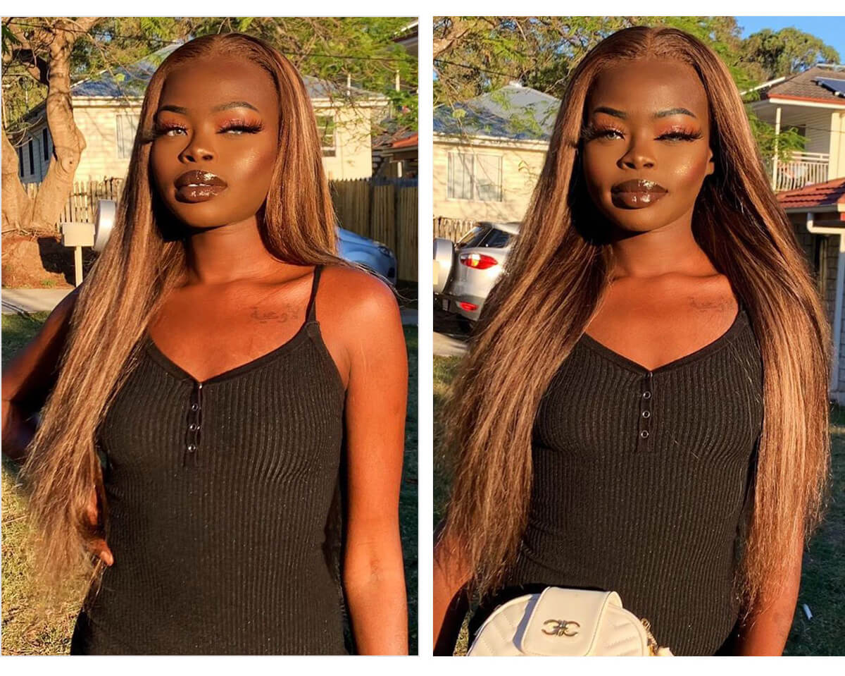 Highlight Brazilian Lace Front Wigs P427 Ombre Human Hair Wigs Honey Blonde Straight Hair Frontal Closure Wigs
