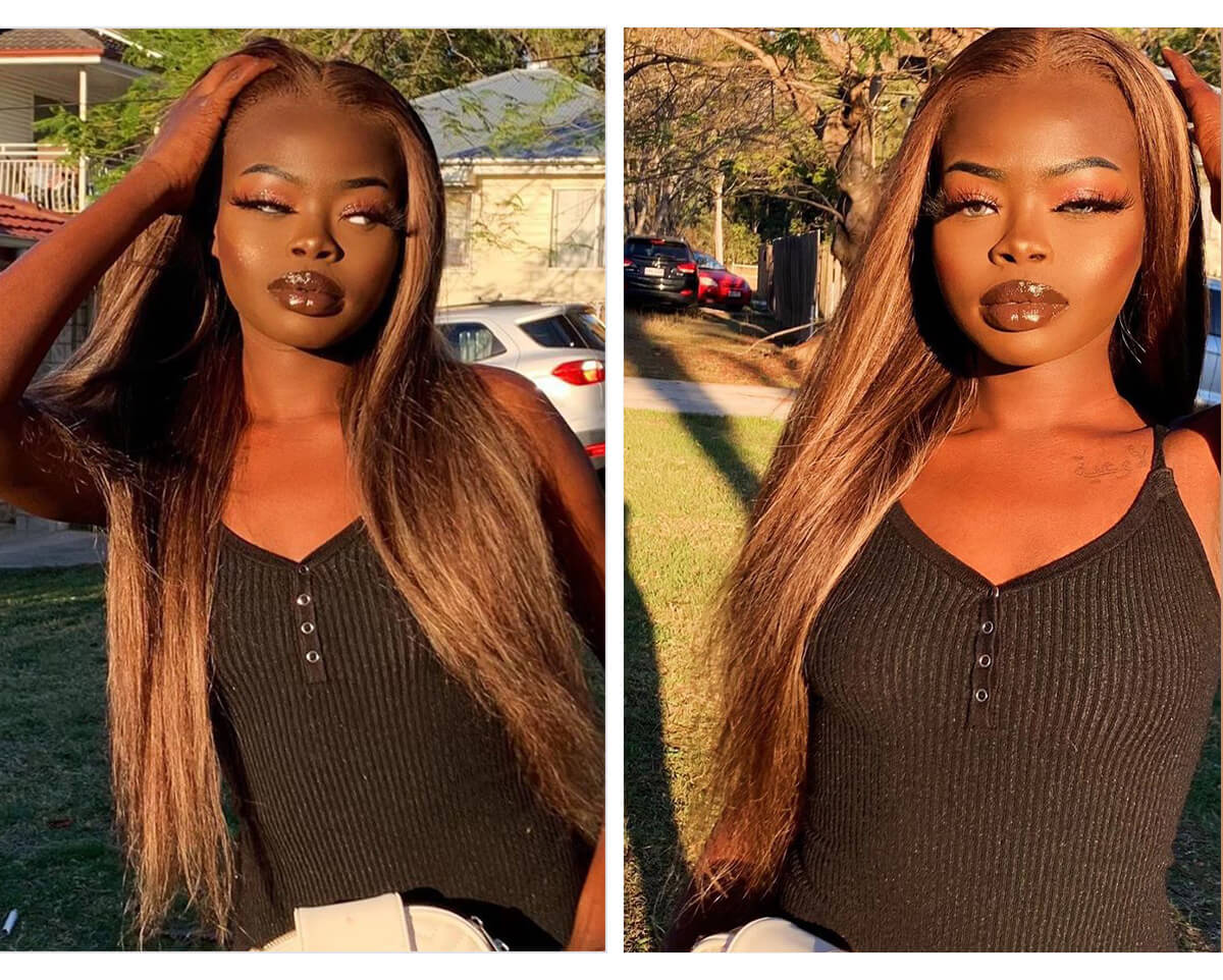 Highlight Brazilian Lace Front Wigs P427 Ombre Human Hair Wigs Honey Blonde Straight Hair Frontal Closure Wigs