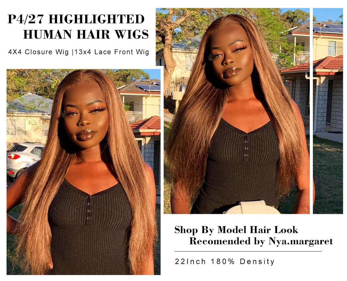 Highlight Brazilian Lace Front Wigs P427 Ombre Human Hair Wigs Honey Blonde Straight Hair Frontal Closure Wigs