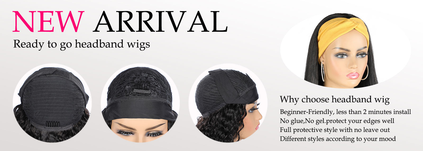headband wig human hair