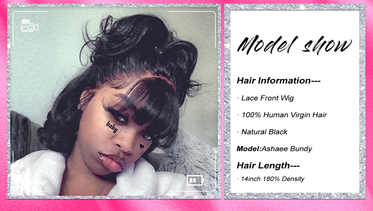 Short Brazilian Wavy Bob Lace Front Human Hair Wig With Bangs
