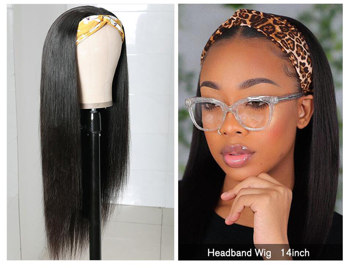 HEADBAND WIG STRAIGHT HUMAN HAIR WIGS