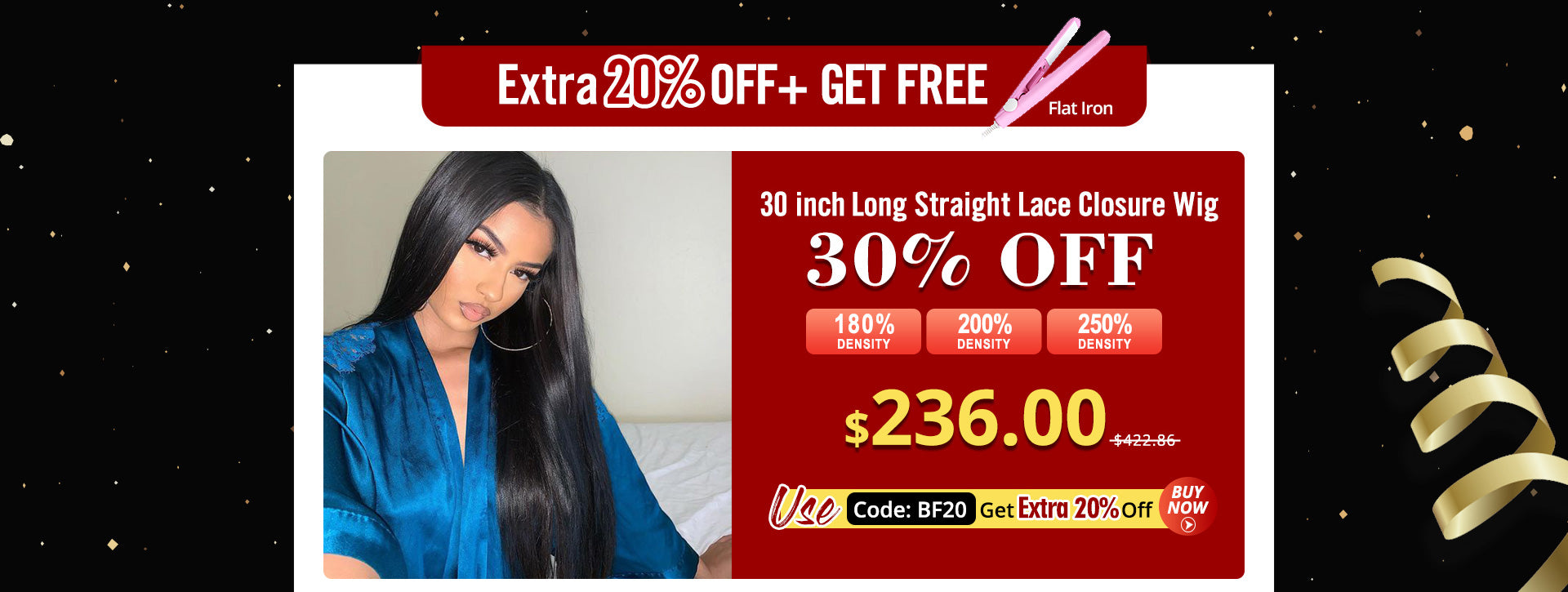 30 Inch Long Straight Lace Closure Wig