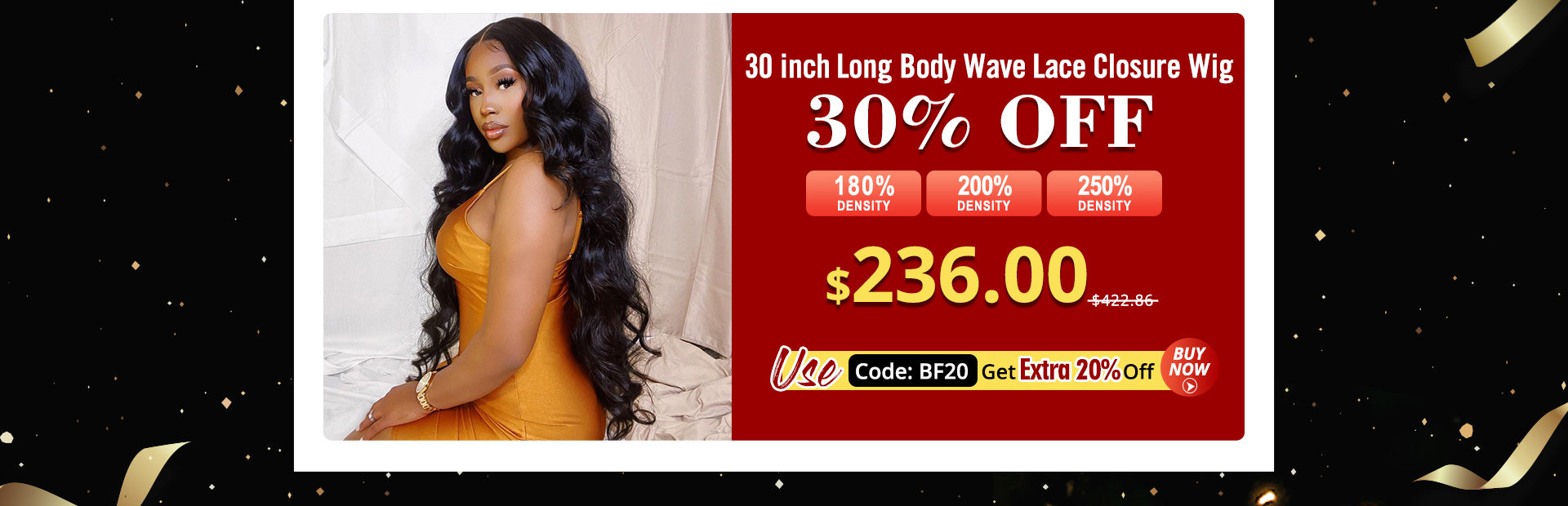 30 Inch Long Body Wave Lace Closure Wig