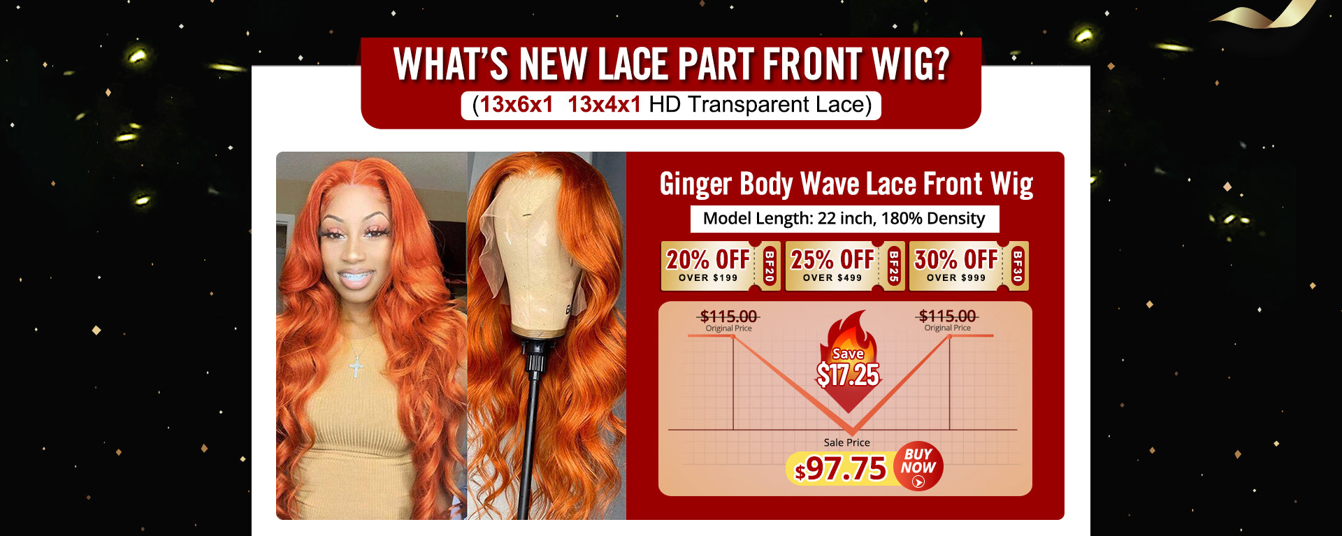 Ginger Body Wave Lace Front Wigs