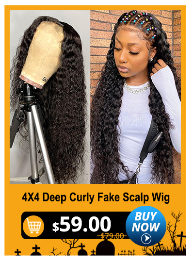4X4 Deep Curly Fake Scalp Wig