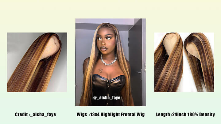 highlight lace frontal human hair wigs