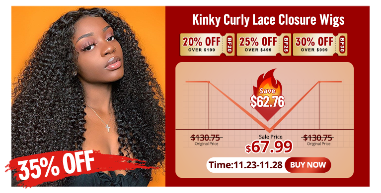Kinky Curly Lace Closure Wigs