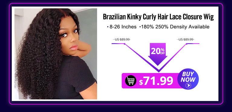 Kinky Curly Lace Closure Human Hair Wigs For Black Women Remy Brazilian Afro Curly Hair Wigs