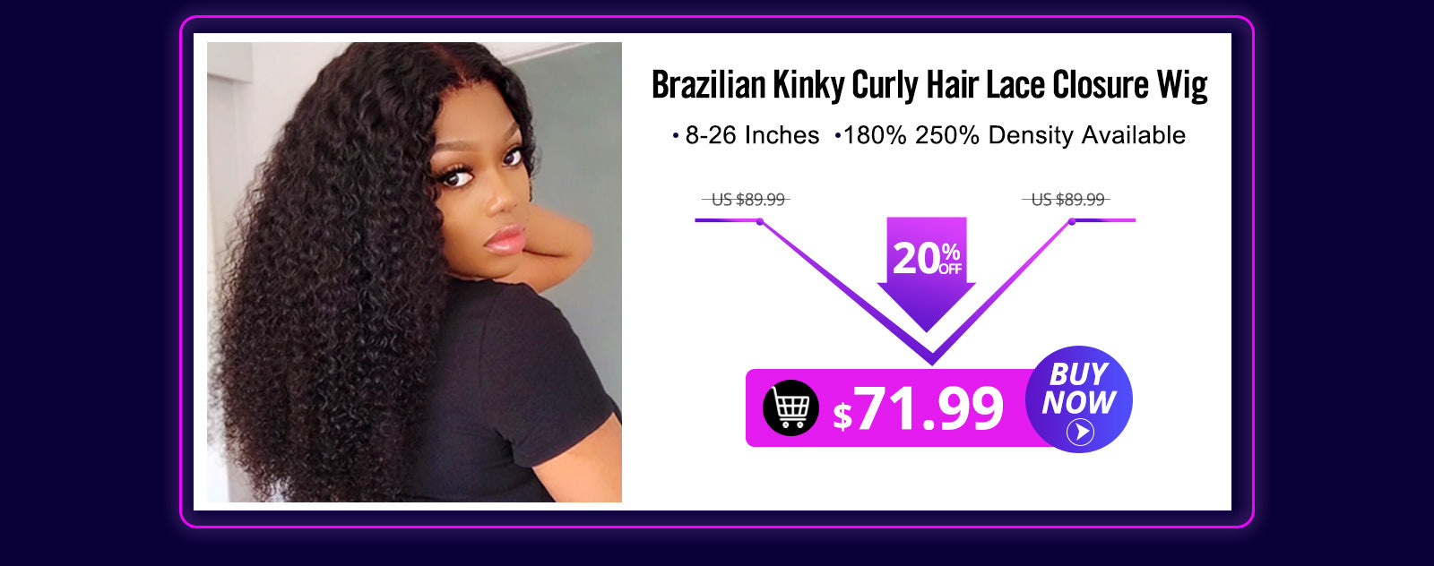Kinky Curly Lace Closure Human Hair Wigs For Black Women Remy Brazilian Afro Curly Hair Wigs