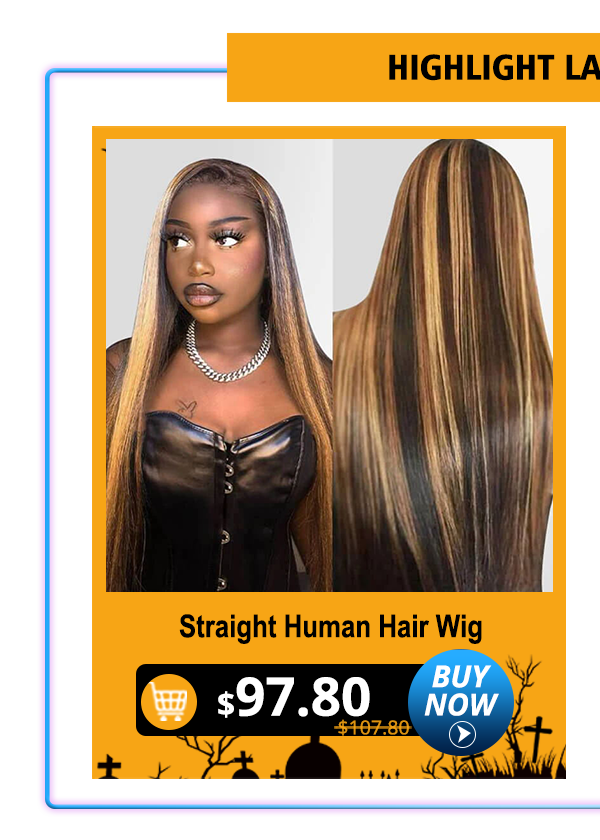 HIGHLIGHT Straight Human Hair Wig 