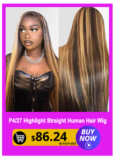 13x4 Colored Brazilian Lace Front Wigs Highlight Human Hair Wigs Straight P4/27 Brown Mix Blonde Wigs