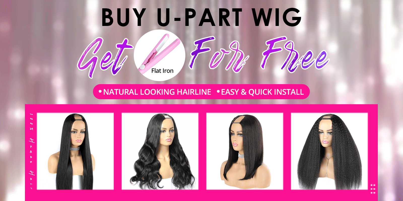 u part wig natural human hair