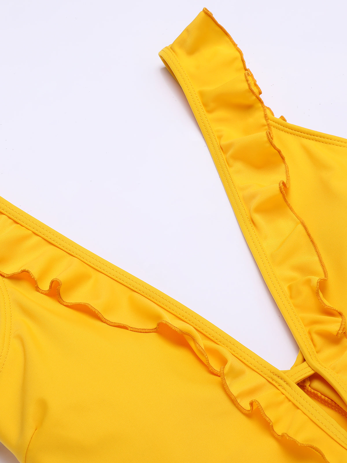 Maillot De Bain Une Pièce Col Plongeant Jaune