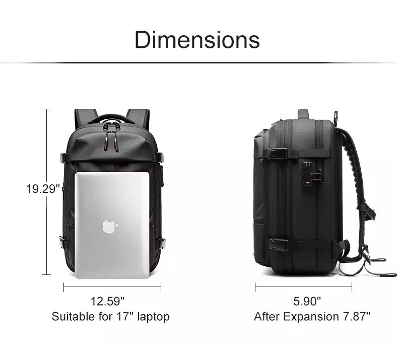 Expandable carry-on backpack for extended trips