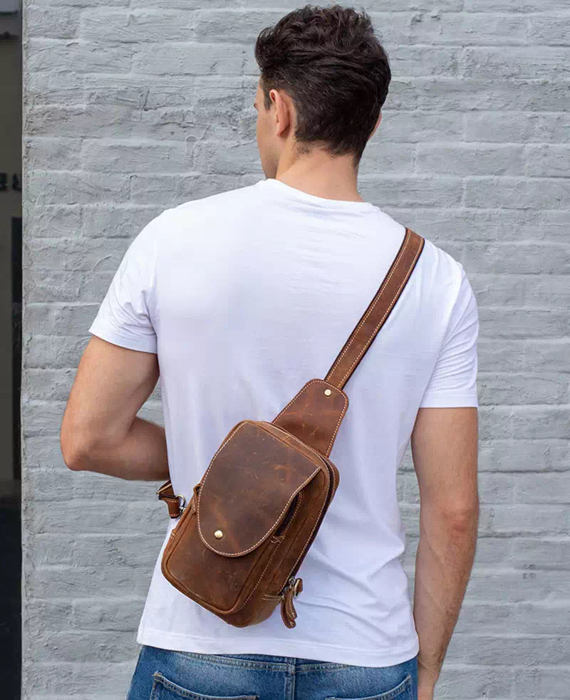 Men's Leather Sling Bag – Luke Case