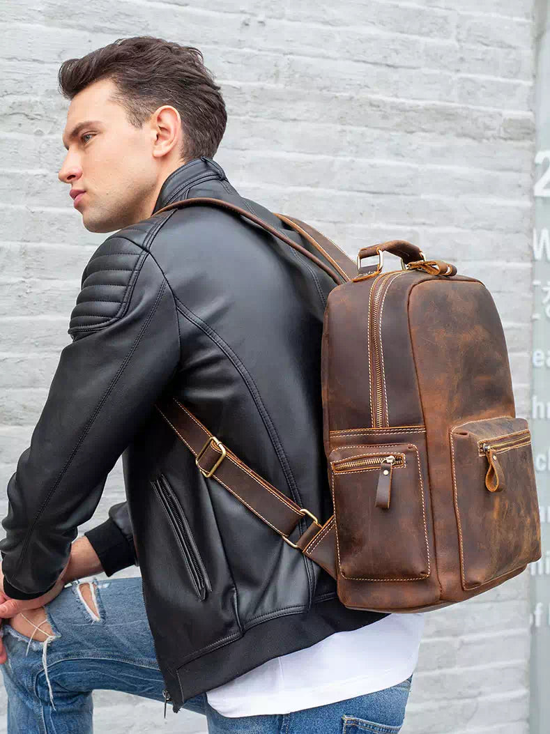 Crazy Horse Leather Backpack