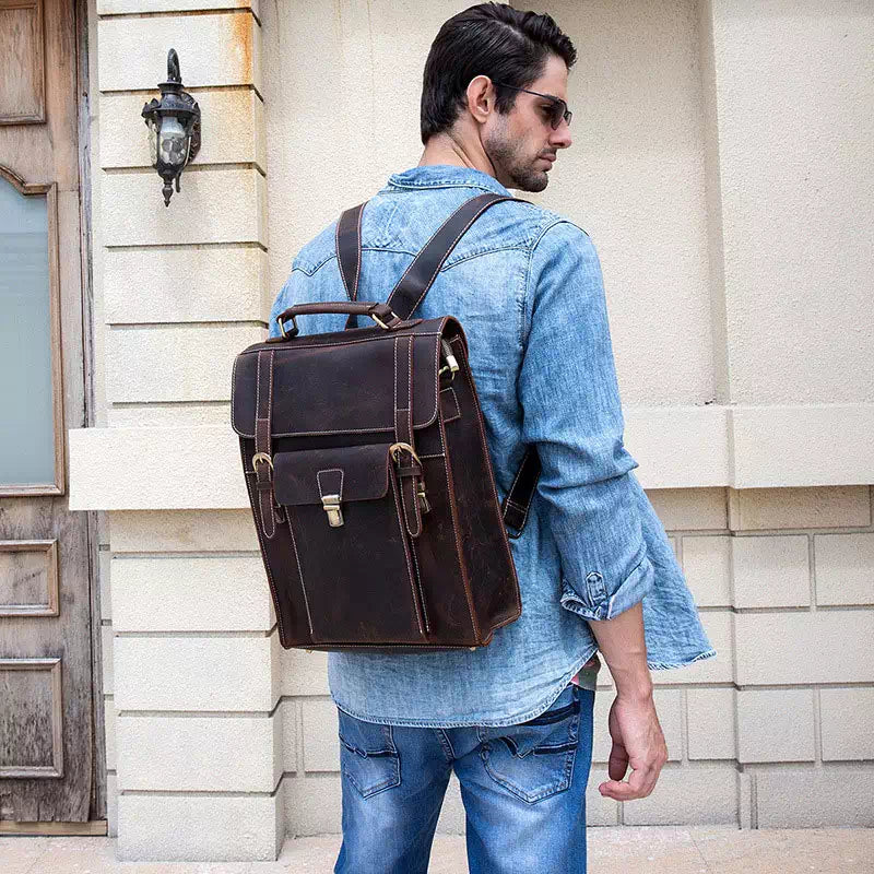 Leather Satchel Backpack