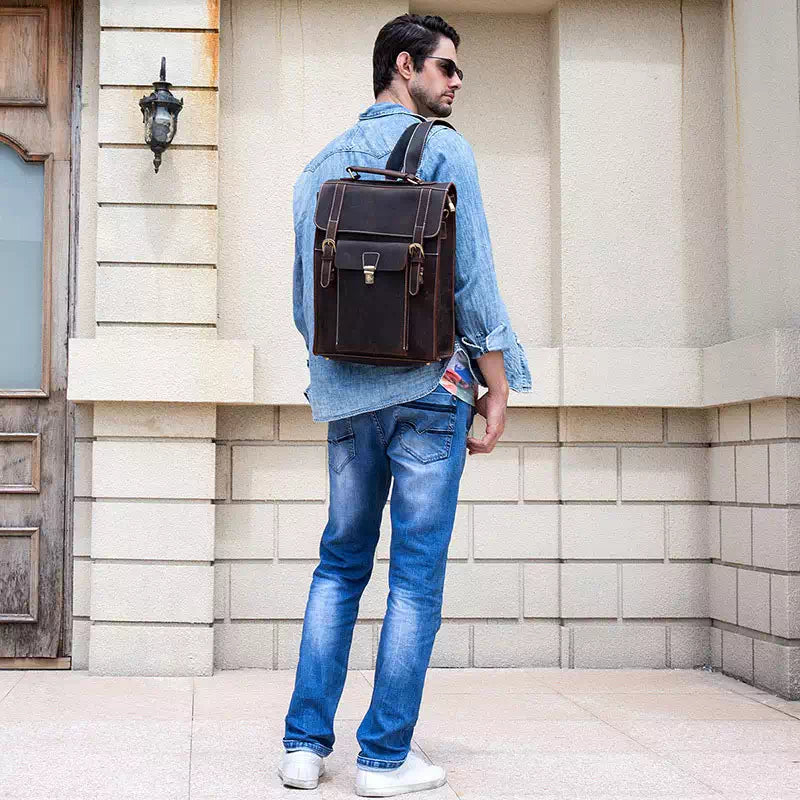 Leather Satchel Backpack