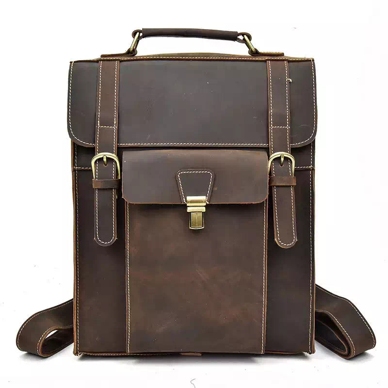 Leder-Rucksack - Dunkelbraun