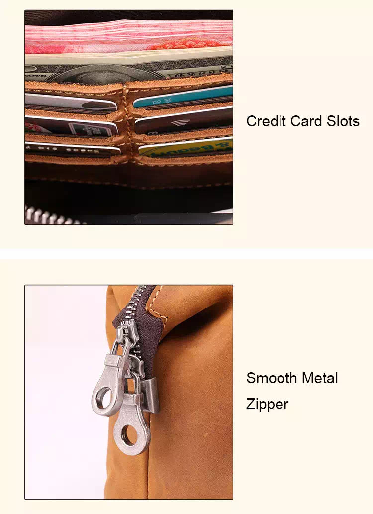 Trousse de toilette en cuir Crazy Horse haut de gamme
